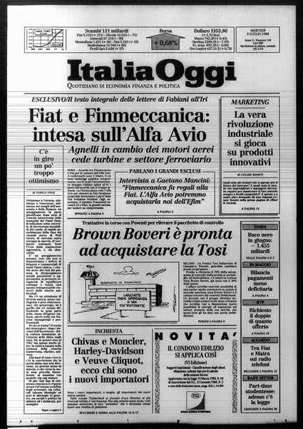 Italia oggi : quotidiano di economia finanza e politica